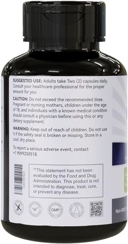 EAZGOO Magnesium Glycinate Capsules – High-Absorption, Non-GMO, Gluten-Free, 180 Capsules