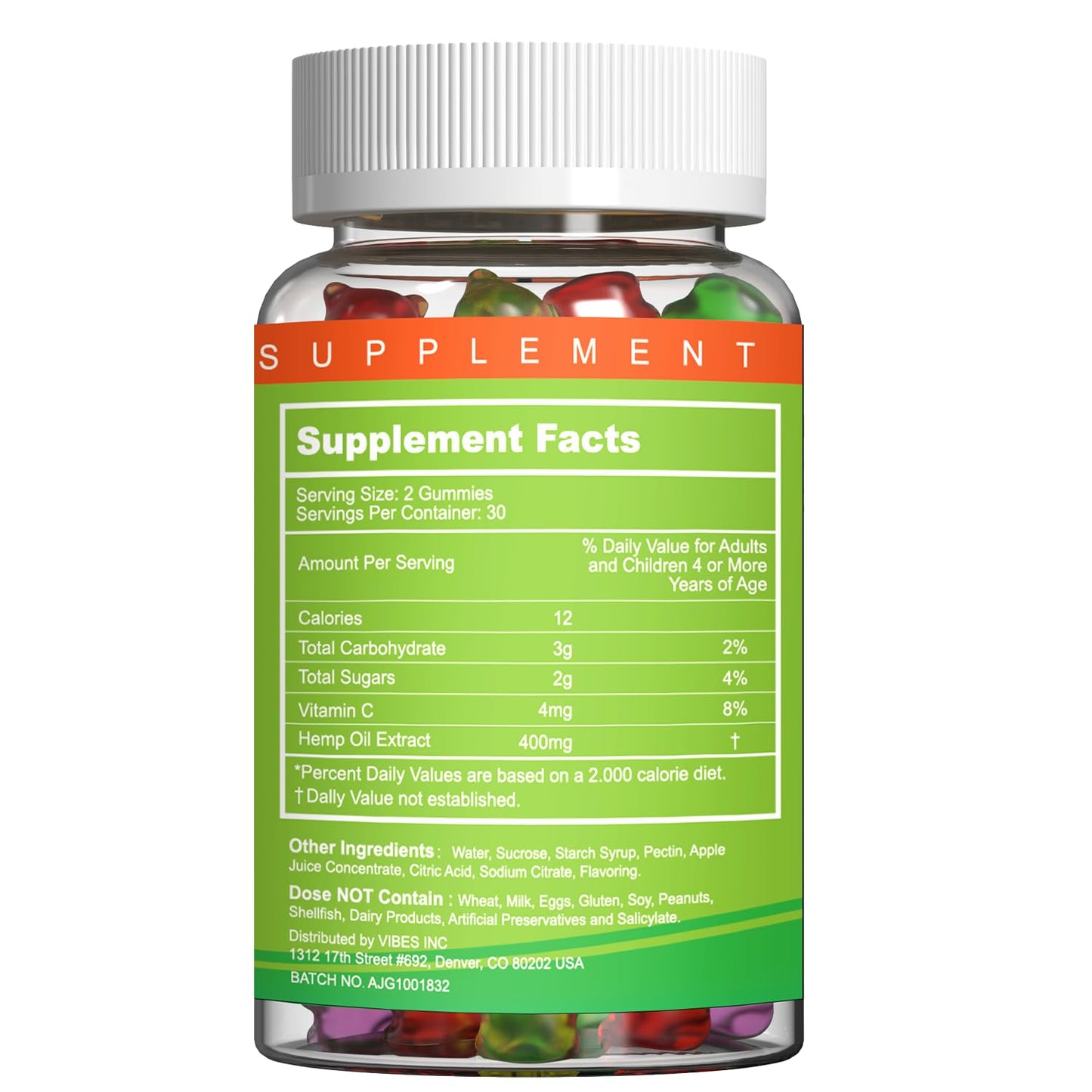 EAZGOO Natural Hemp Gummies 2,000,000 XXL Extra Strength – Vegan, Low Sugar, Non-GMO | 240 Counts