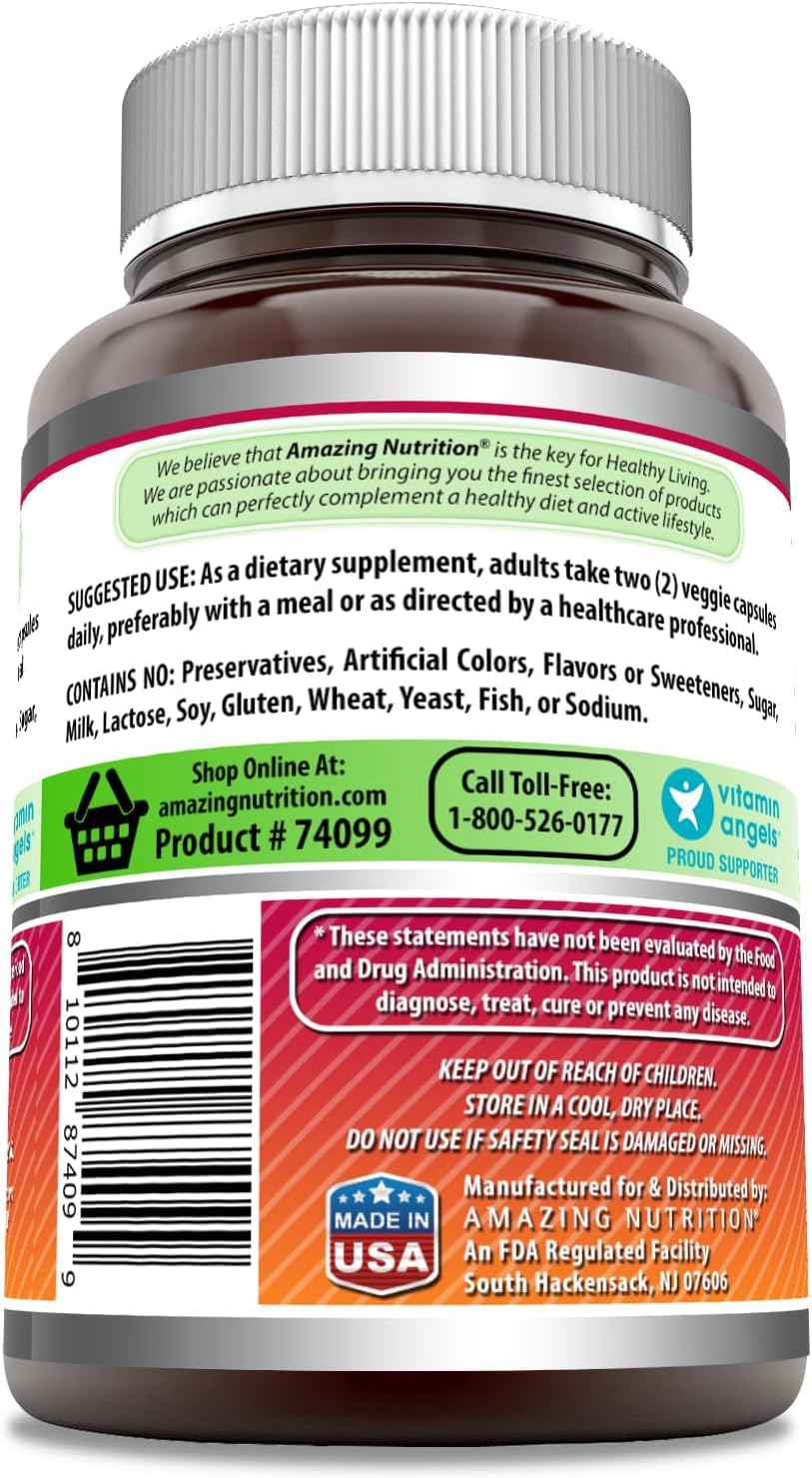 Amazing Formulas Echinacea 1300 mg Veggie Capsules | Non-GMO, Gluten Free, Made in USA | 2-Pack 180 Count