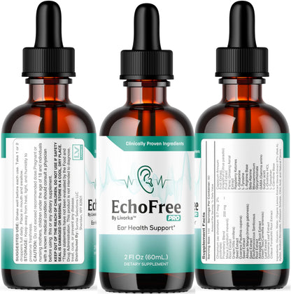 Echo Free Drops 2 Pack: Pro Ear Health Liquid Drops