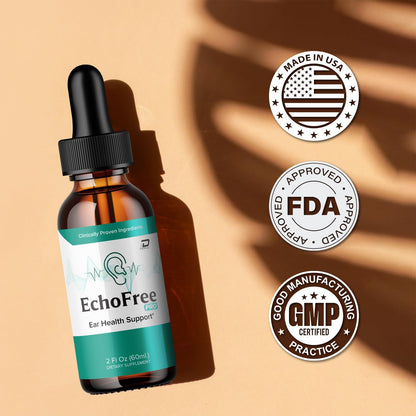 Echo Free Drops – EchoFree Pro 24 Ear Support & Liquid Drops (1 Month, 1 Pack)