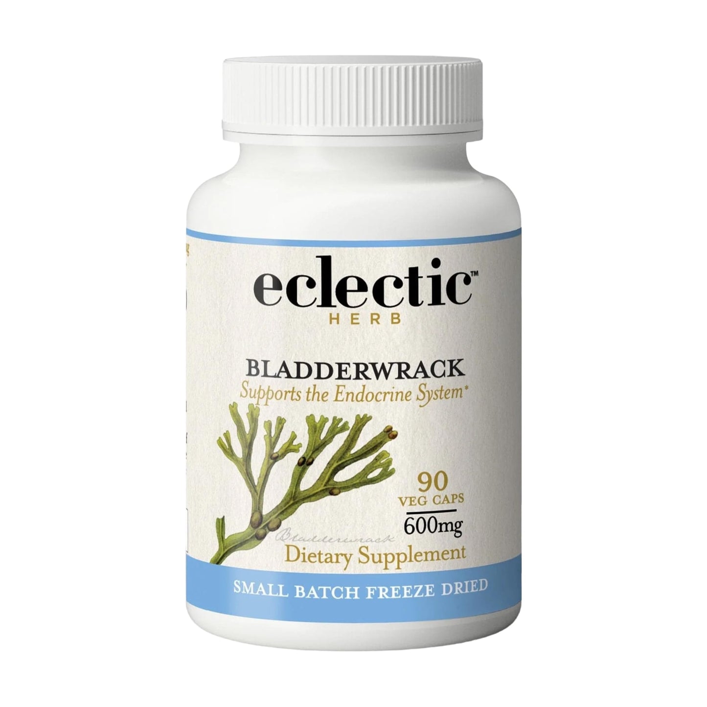 Eclectic Herb Bladderwrack Capsules — Freeze-Dried Seaweed for Endocrine Support, Skin & Hair | Vegan, Non-GMO (90 ct, 600 mg)