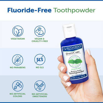 Eco-Dent DailyCare Baking Soda Toothpowder – Original Mint, SLS & Fluoride-Free