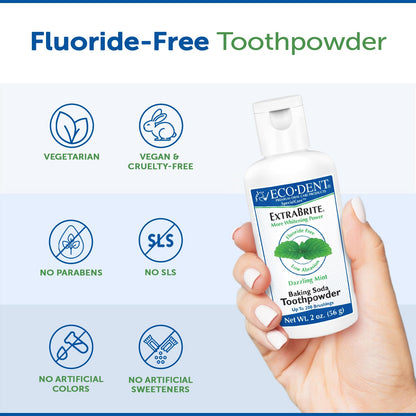 Eco-Dent ExtraBrite Mint Tooth Powder – SLS & Fluoride-Free Whitening Alternative