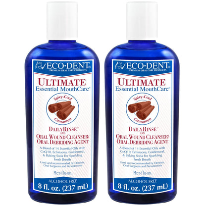Eco-Dent Alcohol-Free Cinnamon Mouthwash – Ultimate Essential MouthCare (8 Fl Oz x 2)