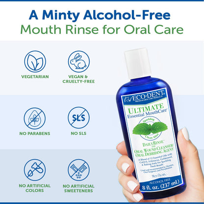 Eco-Dent Mint Alcohol-Free Mouthwash – Baking Soda Rinse + DailyRinse Pack