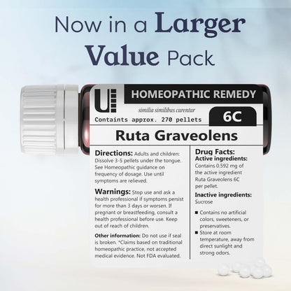 Ruta Graveolens 6C Homeopathic Remedy, 270 Pellets – Lactose-Free | Urenus