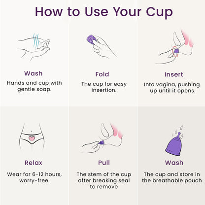 EcoBlossom Reusable Menstrual Cup Set – Medical-Grade Silicone, 12-Hour Comfort (Small & Large)