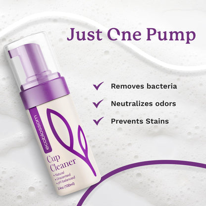 EcoBlossom Menstrual Cup Cleaner – Unscented Foaming Sterilizer (3.4 oz)