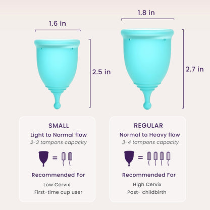 EcoBlossom Reusable Menstrual Cup Set – Medical-Grade Silicone, 12-Hour Comfort (Small & Large)