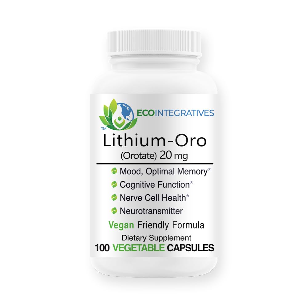 EcoIntegratives Lithium Orotate 20 mg – Mood, Memory & Brain Health (100 Caps)