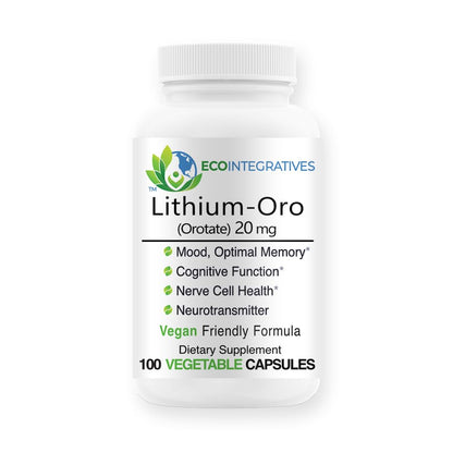EcoIntegratives Lithium Orotate 20 mg – Mood, Memory & Brain Health (100 Caps)