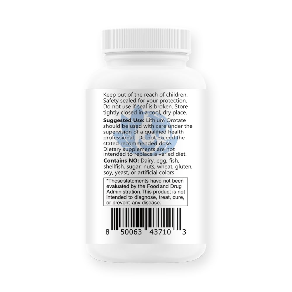 EcoIntegratives Lithium Orotate 20 mg – Mood, Memory & Brain Health (100 Caps)