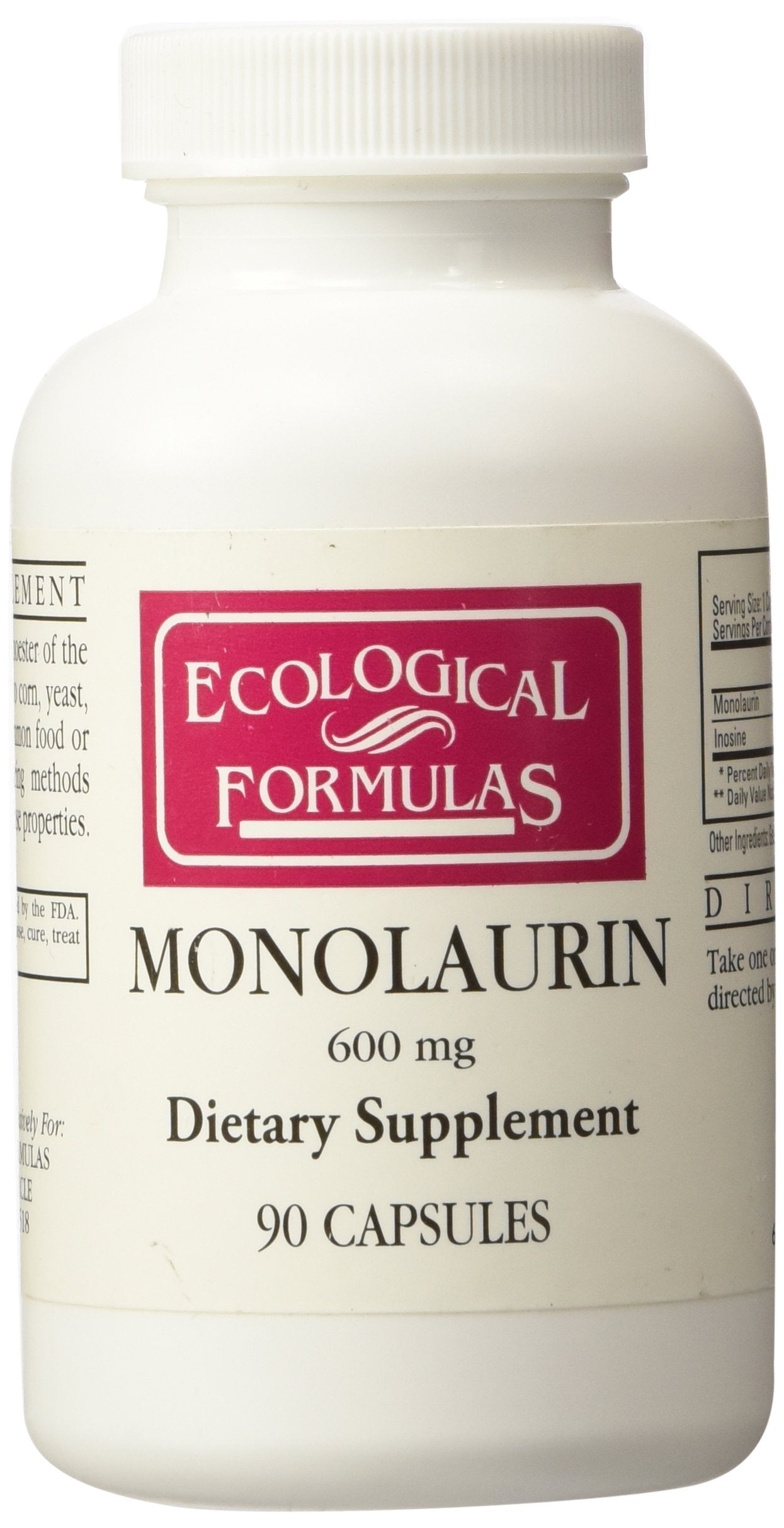 Ecological Formulas Monolaurin 600mg - 90 Capsules