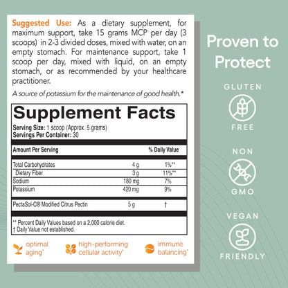 EcoNugenics PectaSol Modified Citrus Pectin – 150g Powder for Total-Body Health