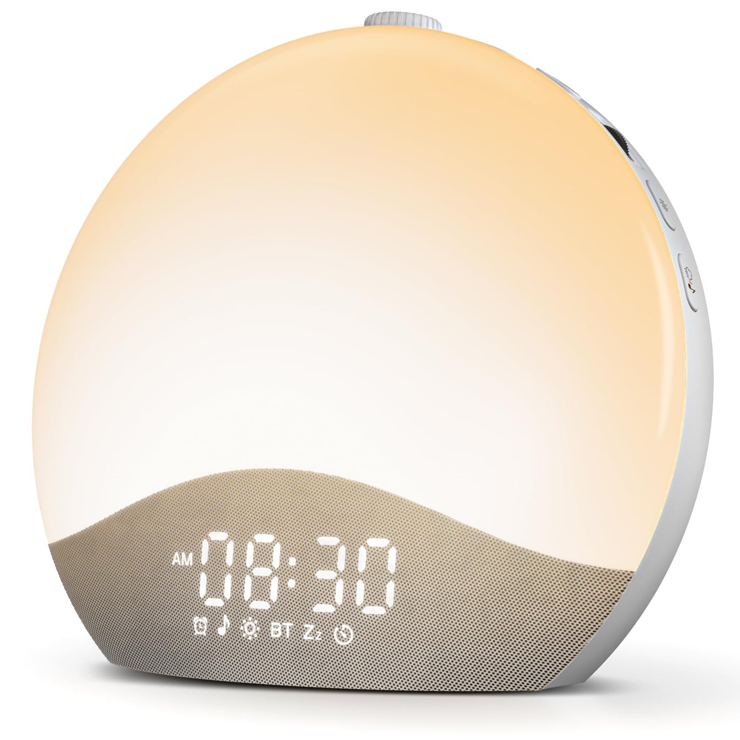 ecozy Sunrise Alarm Clock — Gentle Sunrise, 26 Sounds, 17 Night Lights, Bluetooth Speaker