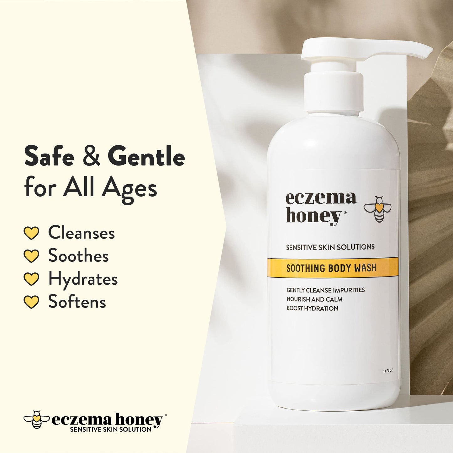 ECZEMA HONEY Soothing Body Wash — Gentle Eczema & Sensitive Skin Shower Gel (13 Oz)