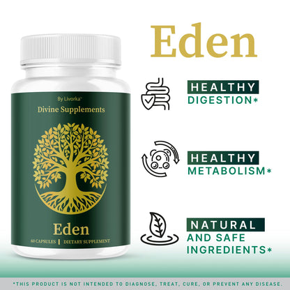 (5 Pack) Eden Capsules | All Natural Daily Wellness Support - 300 Capsules