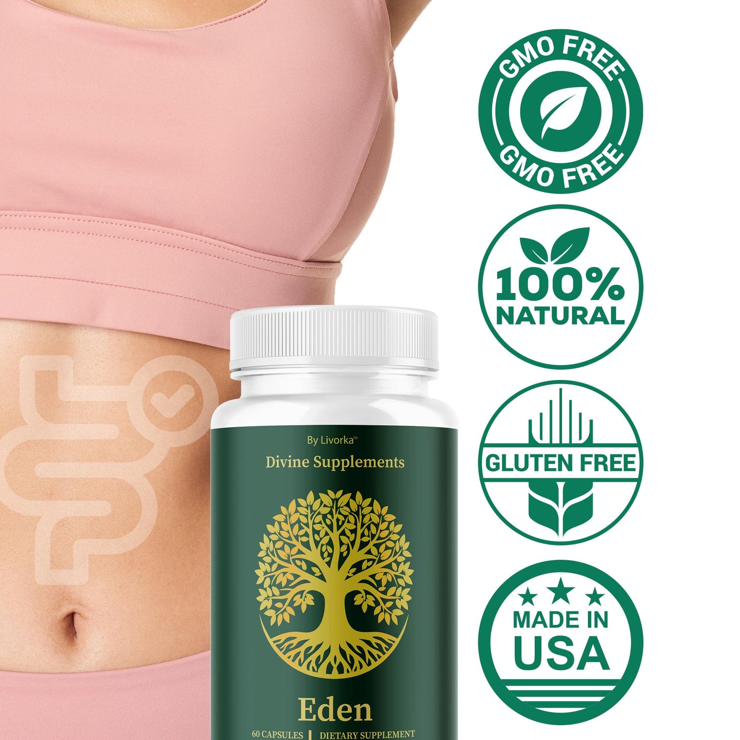 (5 Pack) Eden Capsules | All Natural Daily Wellness Support - 300 Capsules