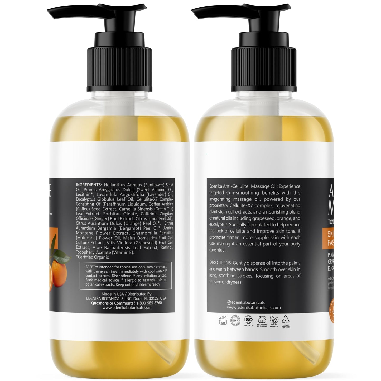 Edenika Botanicals Anti-Cellulite Massage Oil – Skin Firming & Hydration
