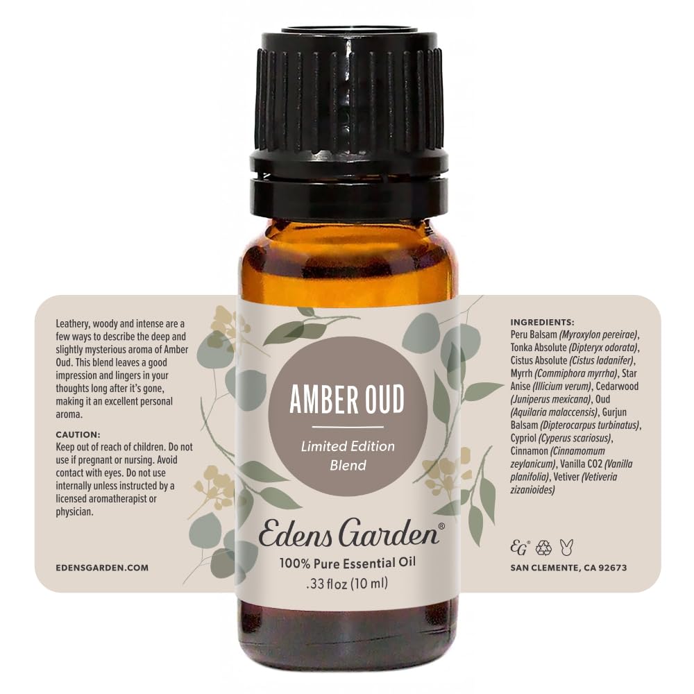 Edens Garden Amber Oud Essential Oil Blend - 100% Pure, 10 ml