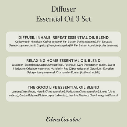 Edens Garden Diffuser Oils 3 Pack – 100% Pure Therapeutic Grade Aromatherapy