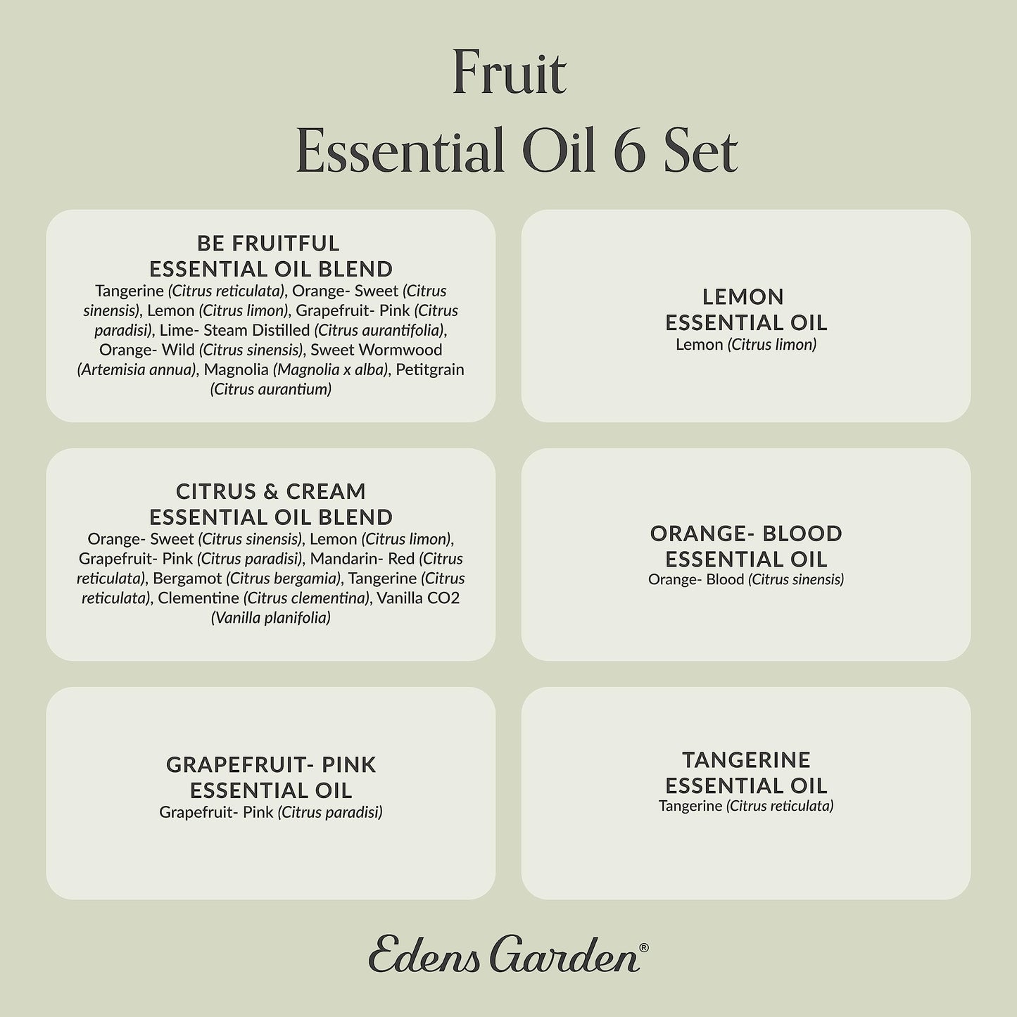 Edens Garden Fruit 6 Set – 100% Pure Therapeutic Grade Essential Oils (Lemon, Orange & Citrus) 10 ml x6