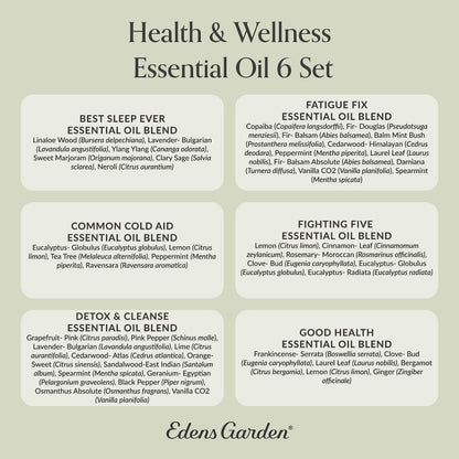 Edens Garden Health & Wellness 6-Pack Essential Oils – Pure Therapeutic Grade Aromatherapy (10 ml each)