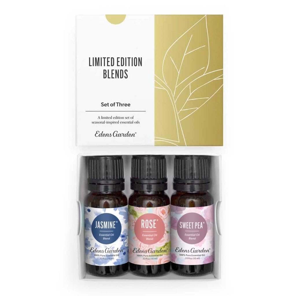 Edens Garden In Bloom 3-Set – Jasmine, Rose & Sweet Pea Essential Oils (10 ml)