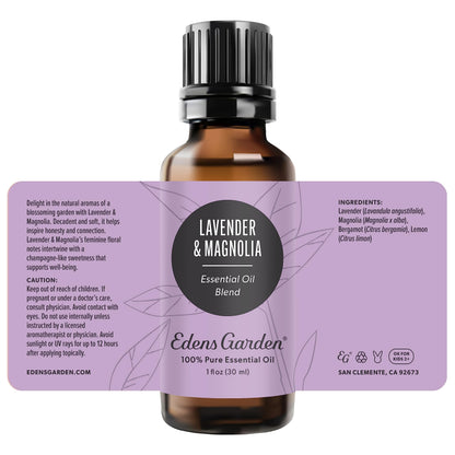 Edens Garden Lavender Magnolia Essential Oil Blend – 30 ml (1 fl oz) 100% Pure