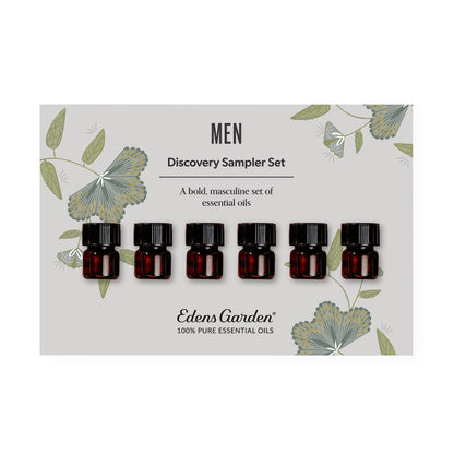 Edens Garden Men Essential Oils Discovery Sampler 6 Pack – 0.92 ml Each – 100% Pure Therapeutic Grade Oils