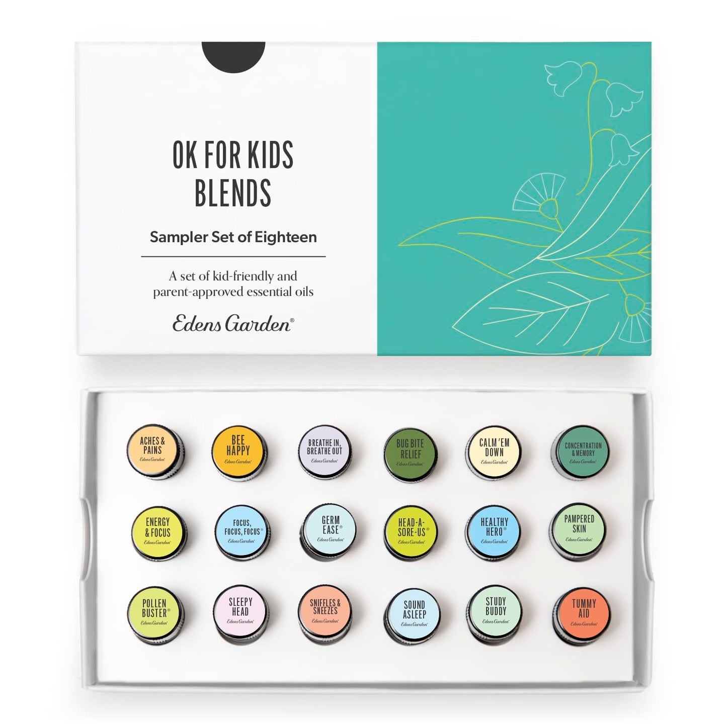 Edens Garden OK For Kids Essential Oils Sampler – 18-Set, 100% Pure Therapeutic Grade