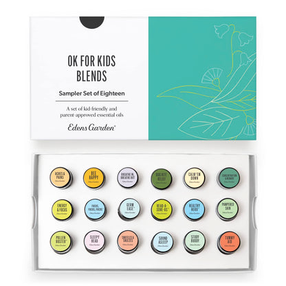 Edens Garden OK For Kids Essential Oils Sampler – 18-Set, 100% Pure Therapeutic Grade