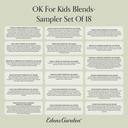 Edens Garden OK For Kids Essential Oils Sampler – 18-Set, 100% Pure Therapeutic Grade