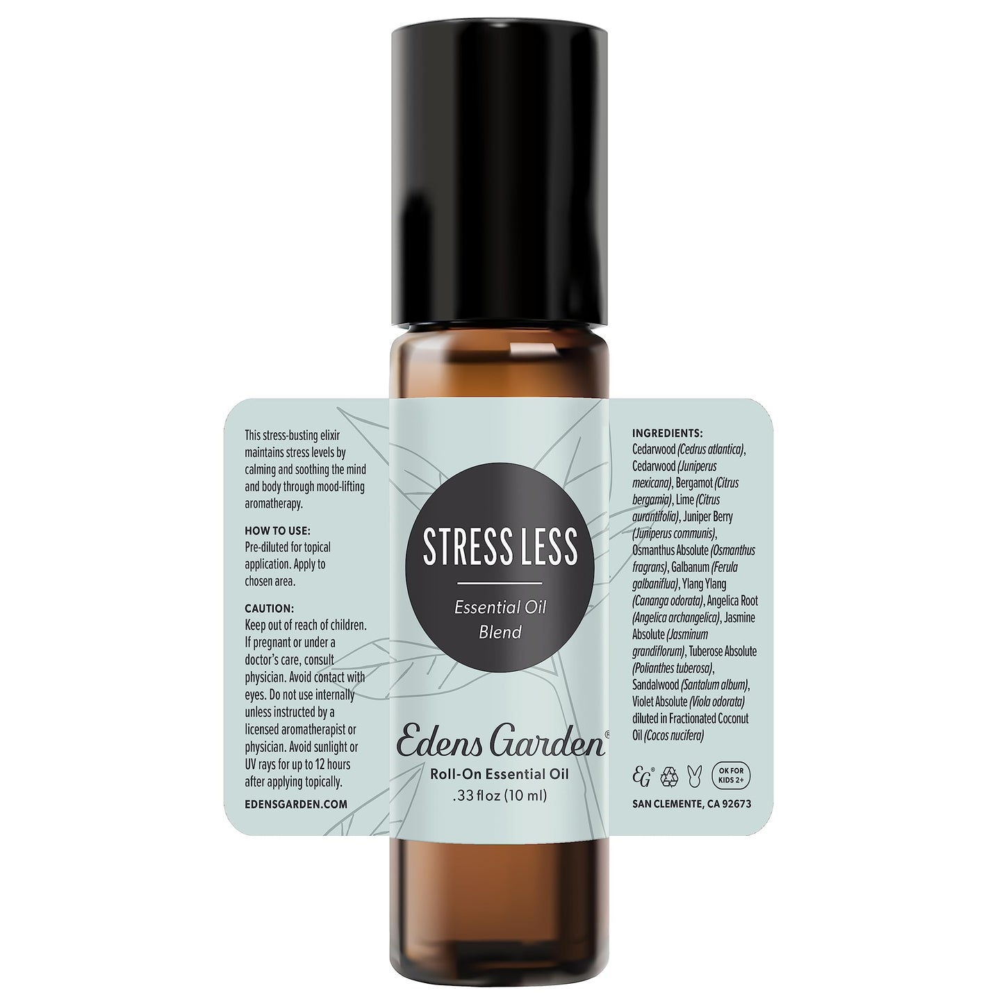 Edens Garden Stress Less Essential Oil Roll-On – 10 ml Pre-Diluted, 100% Pure