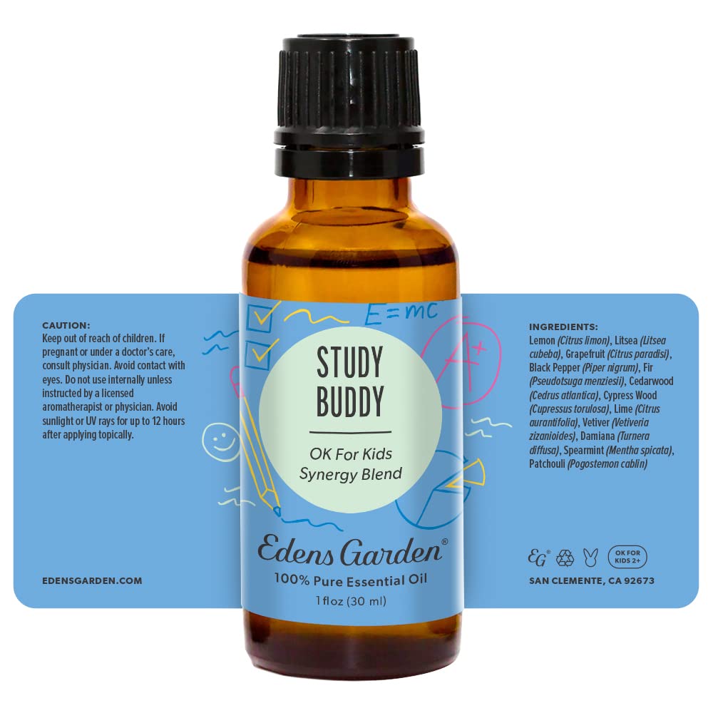 Edens Garden Study Buddy Essential Oil Blend – 100% Pure, Premium Grade, Kid Safe, 30 ml