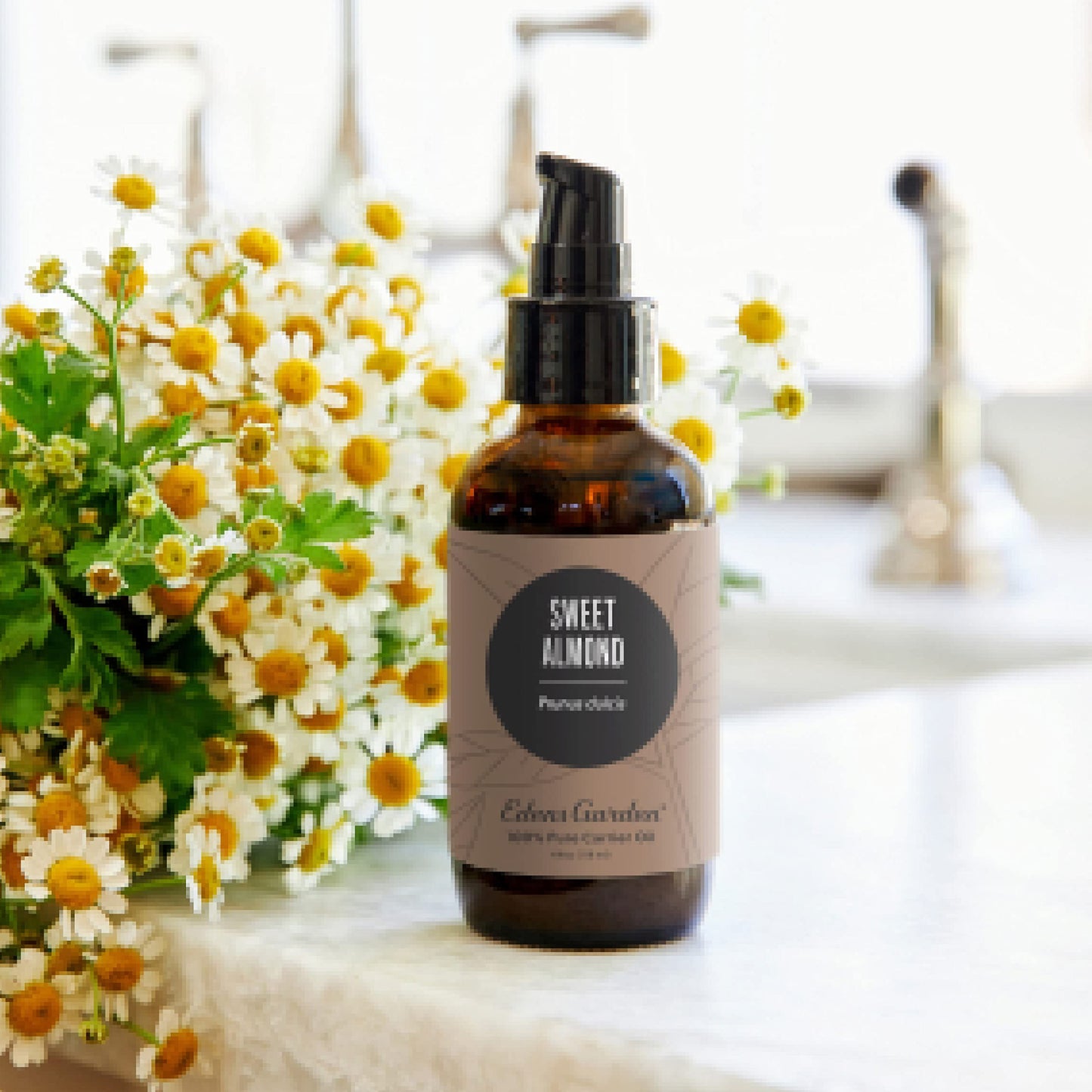 Edens Garden Sweet Almond Carrier Oil – 100% Pure, Cold-Pressed & Hexane Free, 118 ml (4 fl oz)