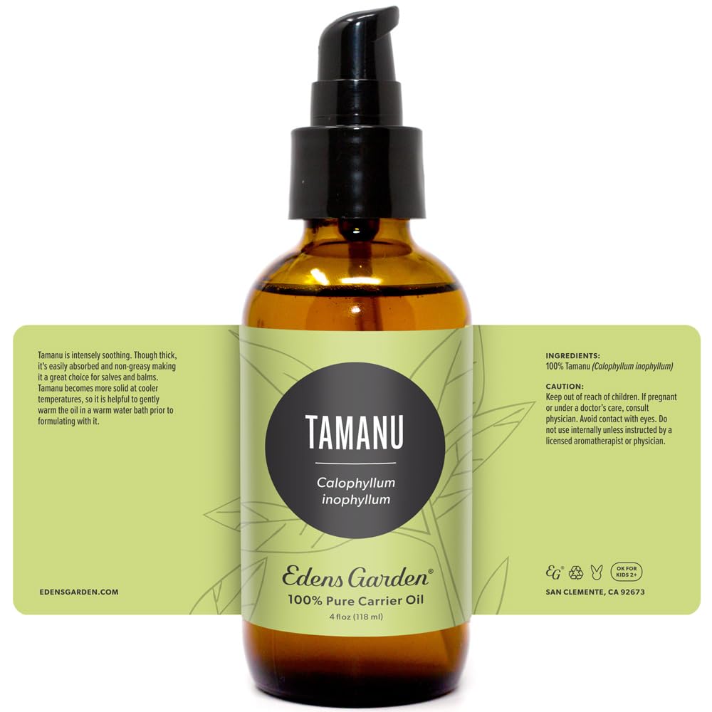 Edens Garden Tamanu Carrier Oil - 100% Pure, Cold-Pressed, Hexane-Free | 118 ml (4 oz)