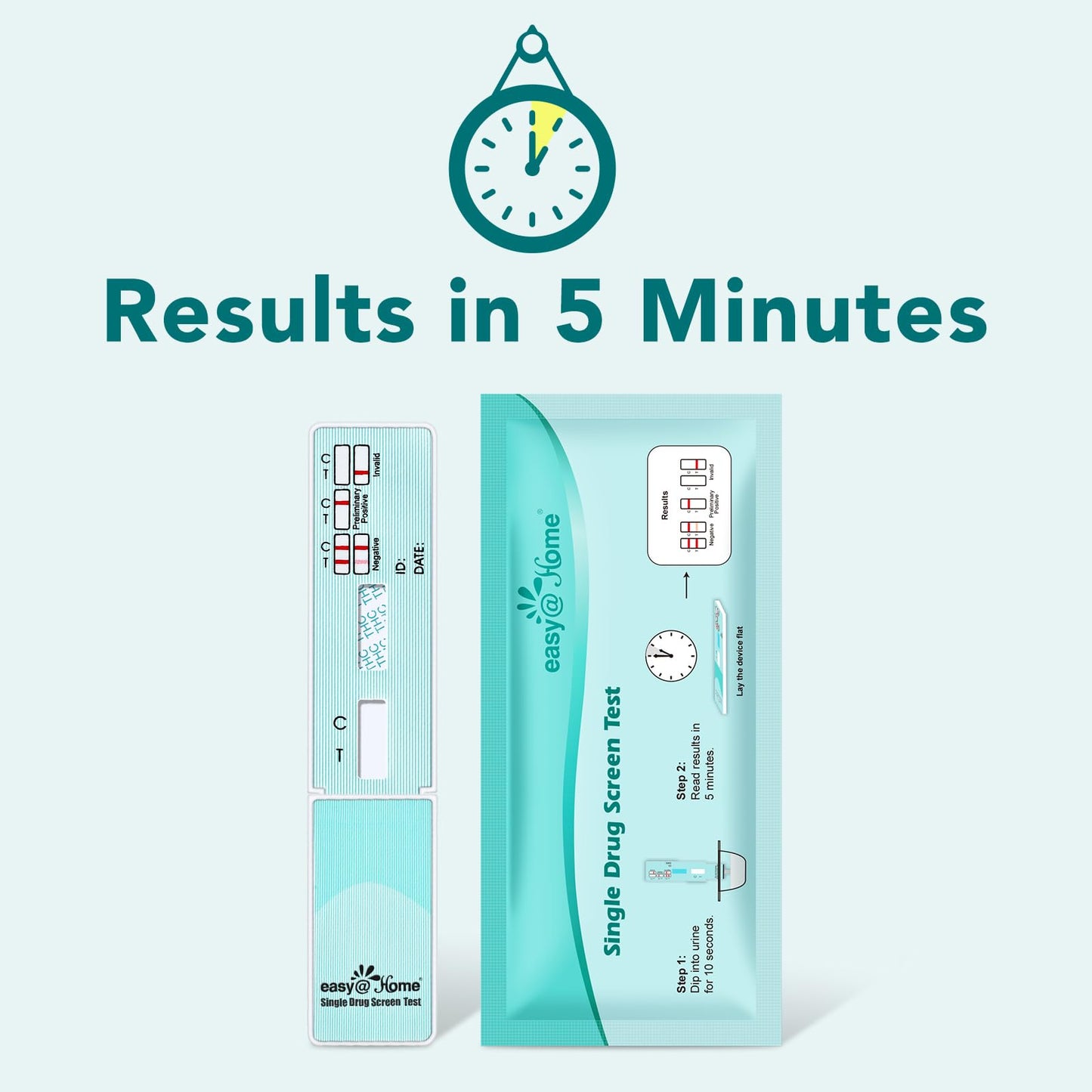 Easy@Home Marijuana Drug Test Kit (Urine) – THC Home Tests 50 ng/mL Cutoff (10 Pack) #EDTH-114