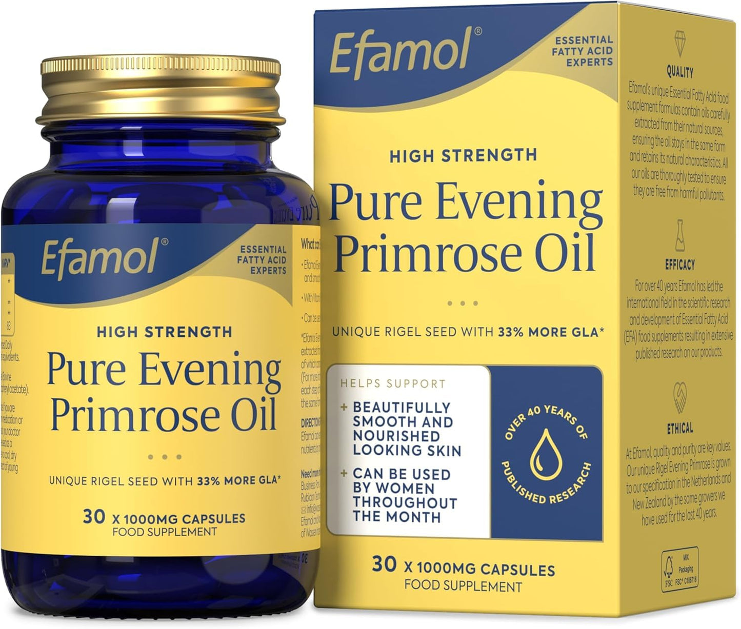 Efamol Evening Primrose Oil 1000mg – 30 Capsules | EPO Supplement