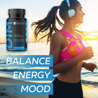 Effective Nutra Dim 300mg with BioPerine – Extra Strength Estrogen Blocker for Men & Women | Hormone & Metabolism Support | 4 Month Supply