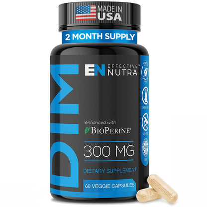 Effective Nutra Dim 300mg with BioPerine – Extra Strength Estrogen Support for Men & Women – Hormone & Metabolism Balance | 2 Month Supply