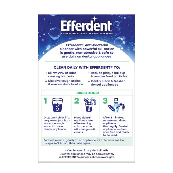 Efferdent Plus Mint Denture Cleanser Tablets – 90 Ct (Pack of 7)