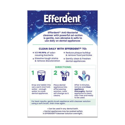 Efferdent Plus Mint Denture Cleanser Tablets – 90 Ct (Pack of 7)