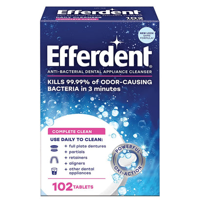 Efferdent Denture Cleanser Tablets – Complete Clean, 102 Tablets