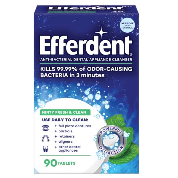 Efferdent Plus Mint Denture Cleanser Tablets – 90 Ct (Pack of 7)