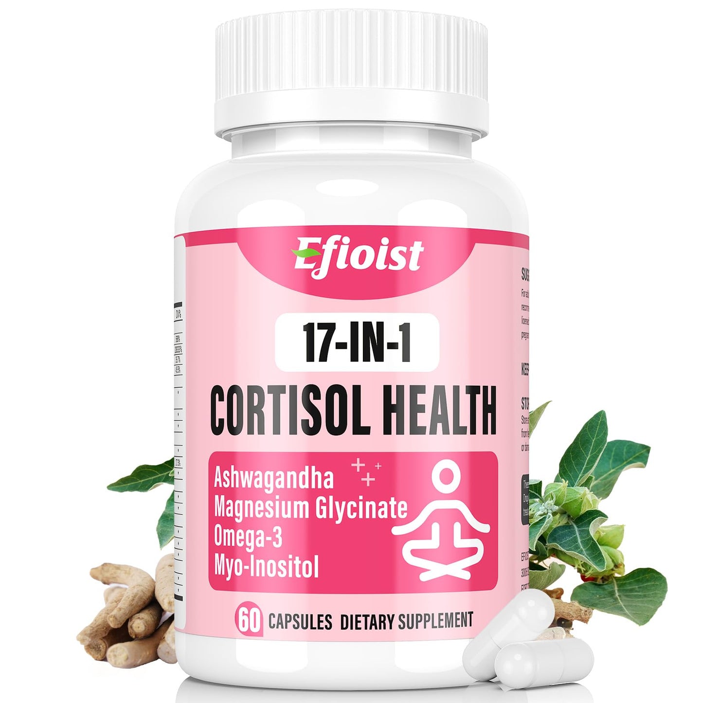 Efioist Cortisol Support for Women — 17-in-1 Hormone Harmony, Mood & Sleep | 60 Capsules