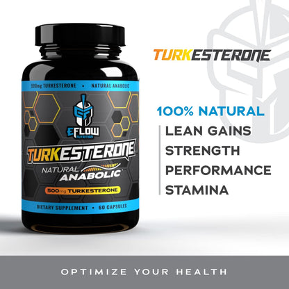 eFlow Nutrition Turkesterone Supplement for Men – Highest Purity, Cyclodextrin Absorption, 60 Capsules