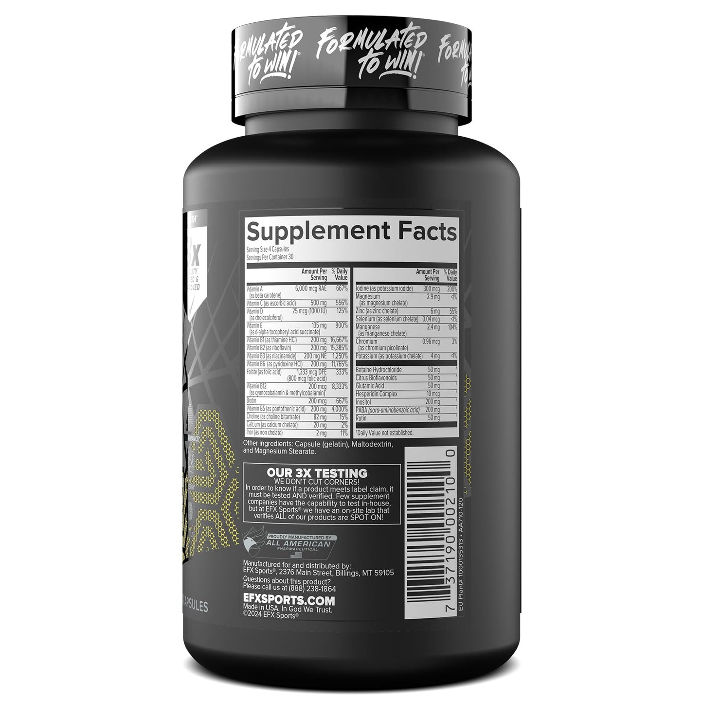EFX Sports Vita Drive – Athlete Multivitamin, 30 Servings, 120 Capsules