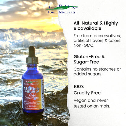 Eidon Multiple Minerals Supplement - Ionic Mineral Drops for Water | Hydration & Heart Health - 2 oz